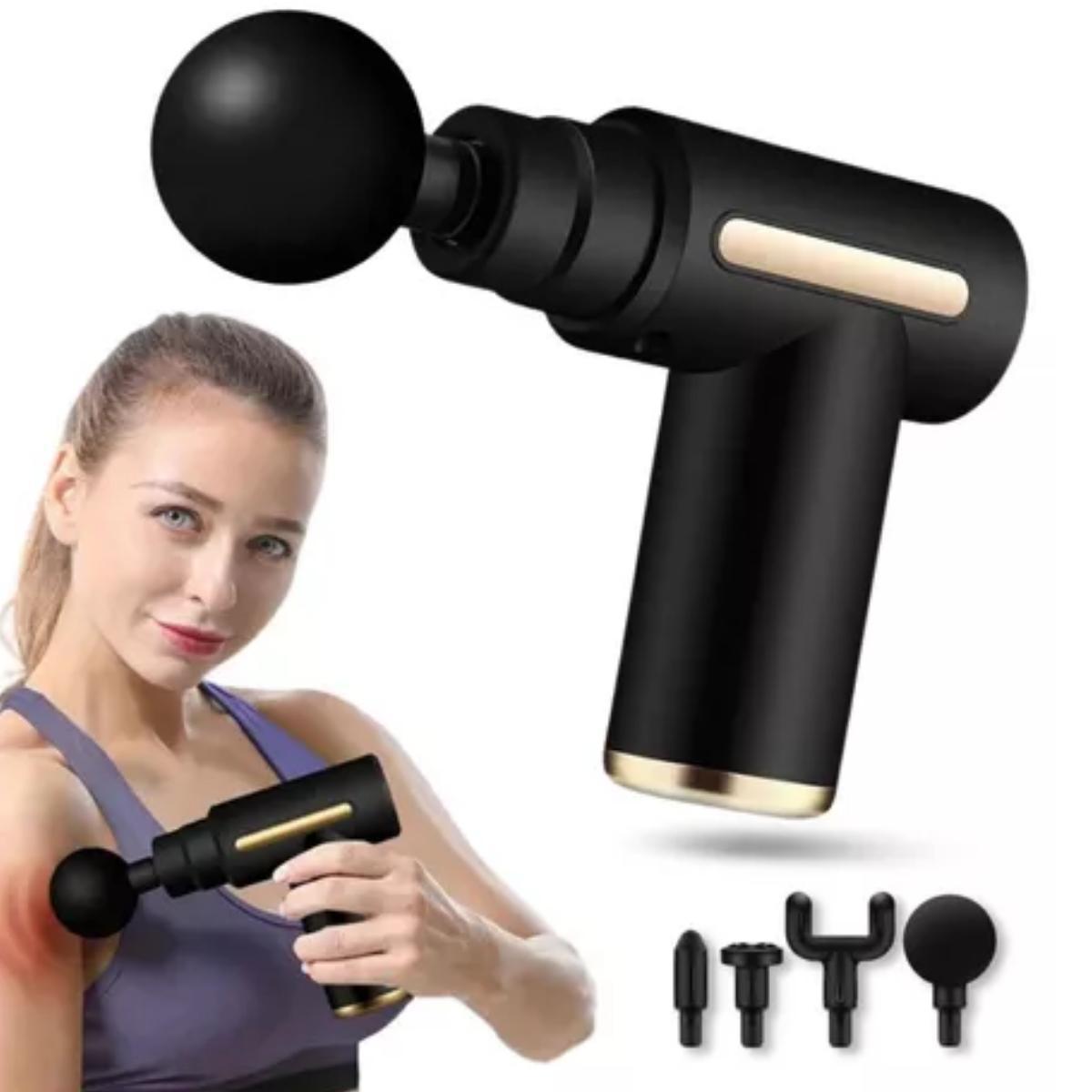 Deep Tissue Mini Massage Gun With 6 Speed Digital Display & 4 Professional Interchangeable Heads - Image 2
