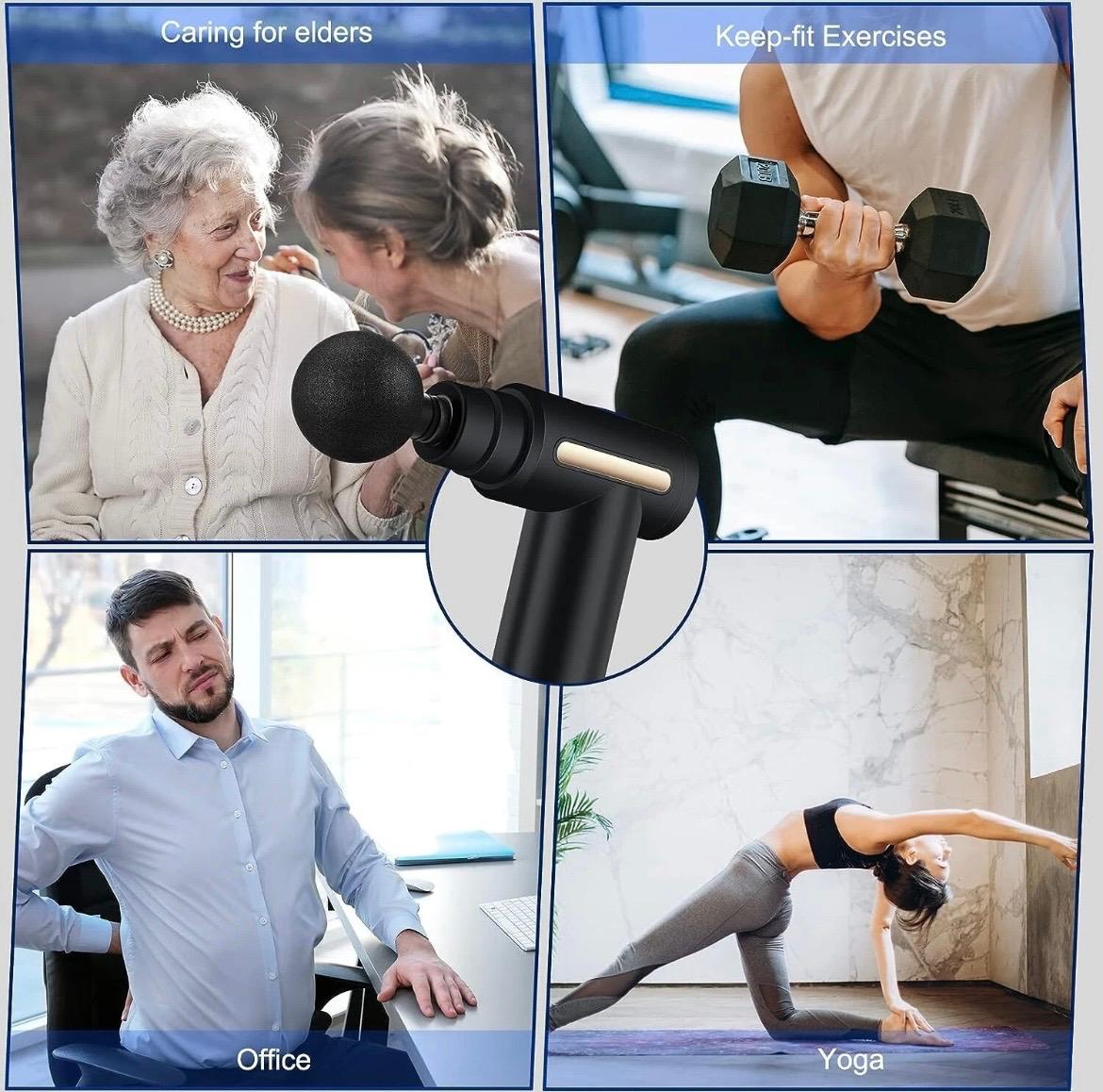 Deep Tissue Mini Massage Gun With 6 Speed Digital Display & 4 Professional Interchangeable Heads - Image 10