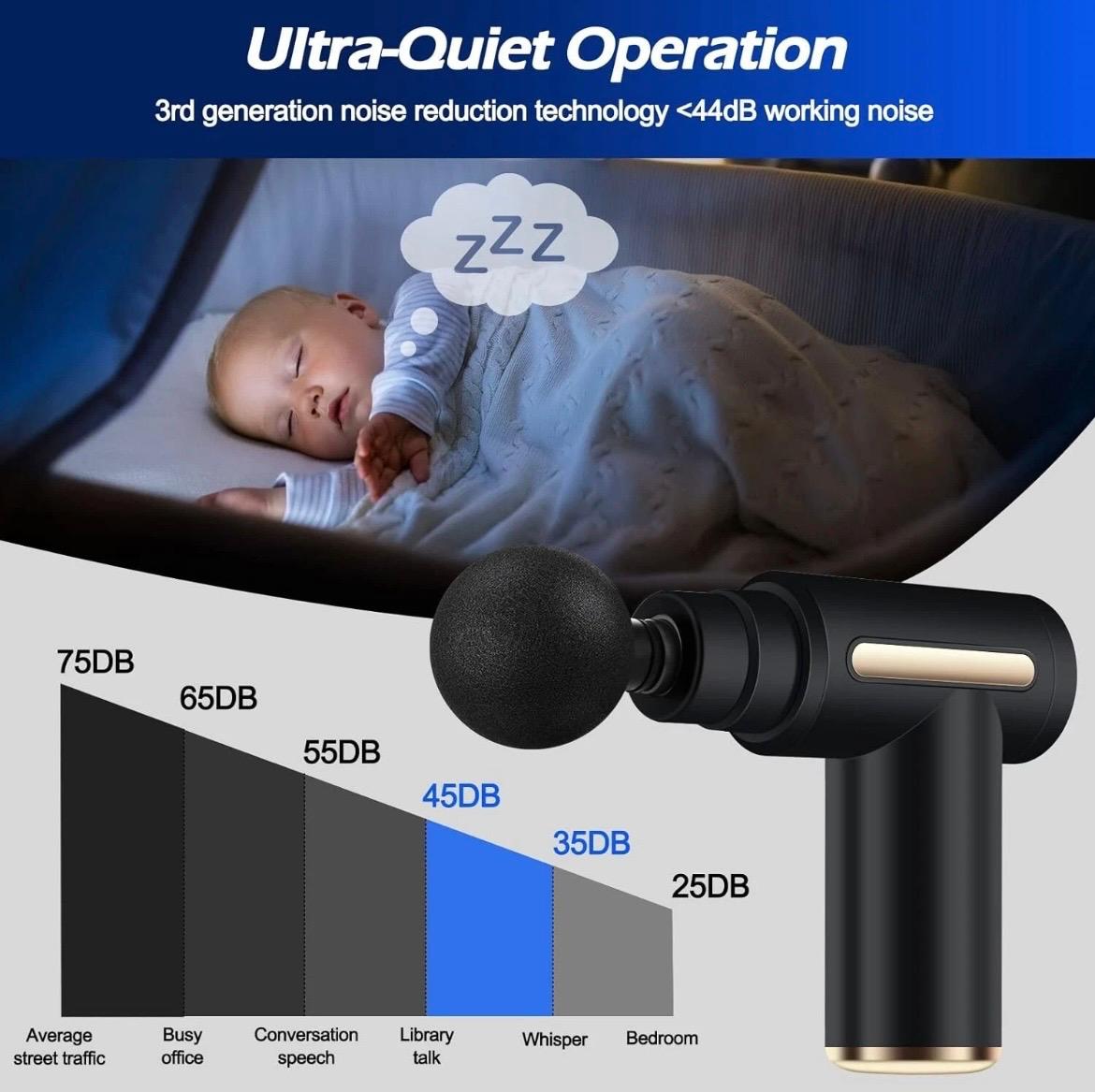 Deep Tissue Mini Massage Gun With 6 Speed Digital Display & 4 Professional Interchangeable Heads - Image 6