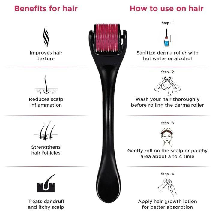 540 Titanium Microneedle Derma Roller With 2.5 mm Length Needles for Face, Beard & Hair - Image 21