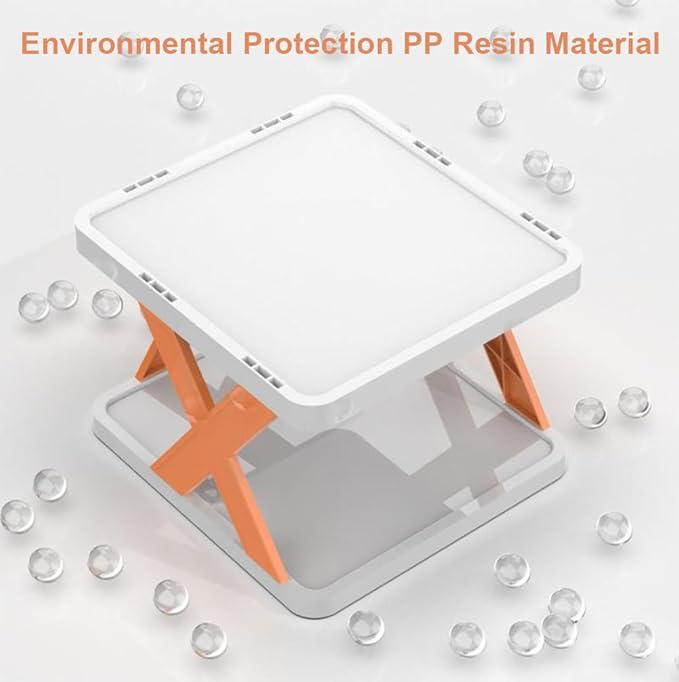 4 Tier Multi Purpose Shoe Rack Organiser - White with Orange X‑Frame Design - Image 15