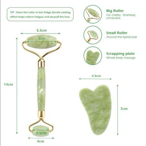 Natural Jade Facial Roller & Gua Sha Set - Image 7