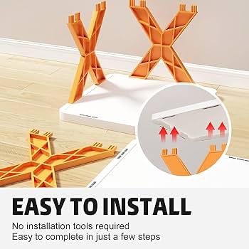 4 Tier Multi Purpose Shoe Rack Organiser - White with Orange X‑Frame Design - Image 7