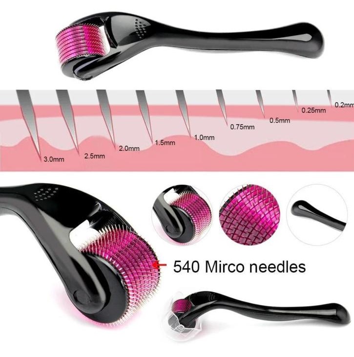 540 Titanium Microneedle Derma Roller With 2.5 mm Length Needles for Face, Beard & Hair - Image 9