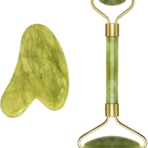 Natural Jade Facial Roller & Gua Sha Set