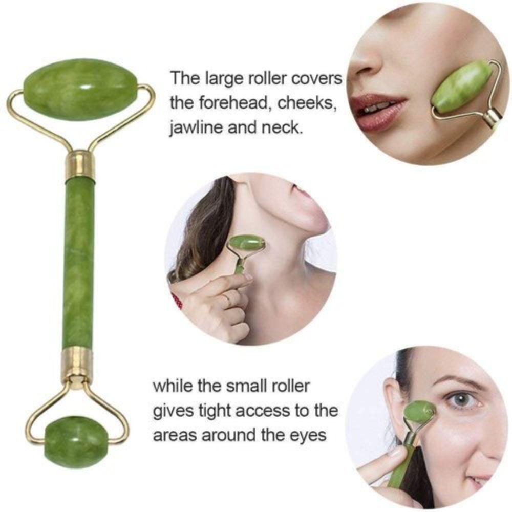 Natural Jade Facial Roller & Gua Sha Set - Image 9