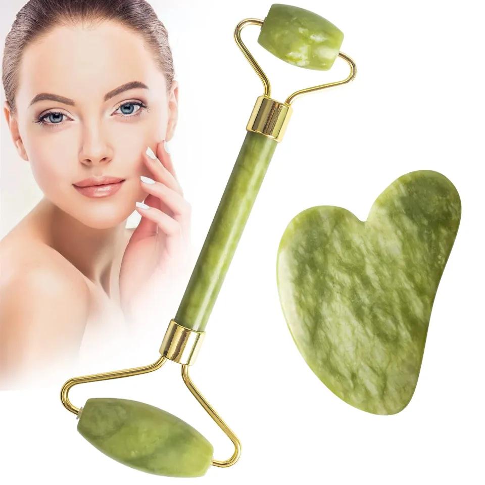Natural Jade Facial Roller & Gua Sha Set - Image 3